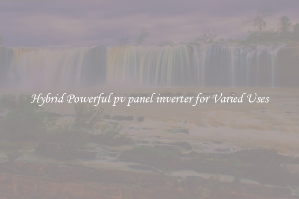 Hybrid Powerful pv panel inverter for Varied Uses