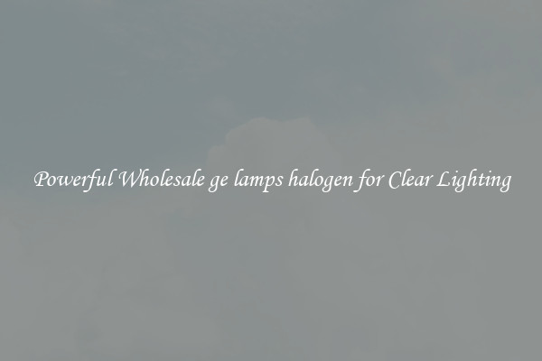 Powerful Wholesale ge lamps halogen for Clear Lighting