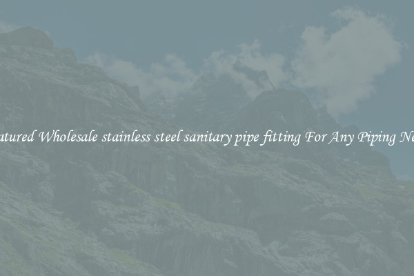 Featured Wholesale stainless steel sanitary pipe fitting For Any Piping Needs