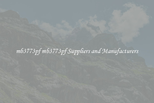 mb3773pf mb3773pf Suppliers and Manufacturers