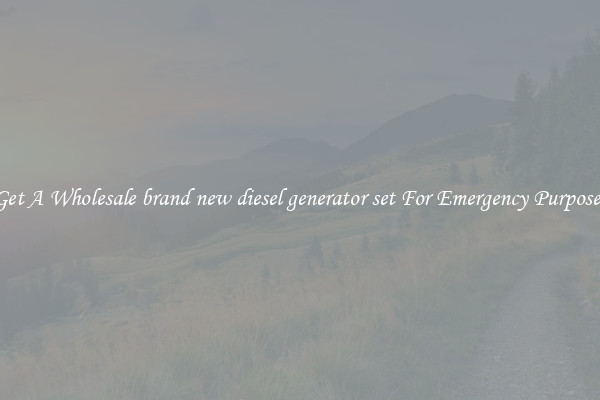 Get A Wholesale brand new diesel generator set For Emergency Purposes