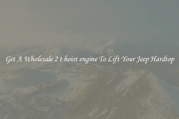 Get A Wholesale 2 t hoist engine To Lift Your Jeep Hardtop