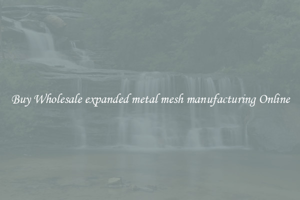 Buy Wholesale expanded metal mesh manufacturing Online
