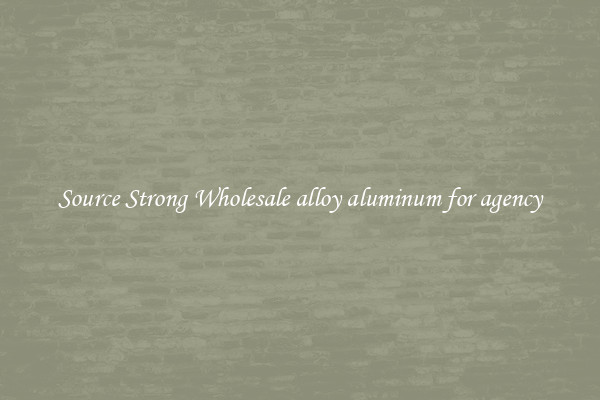 Source Strong Wholesale alloy aluminum for agency