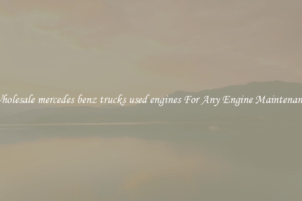 Wholesale mercedes benz trucks used engines For Any Engine Maintenance